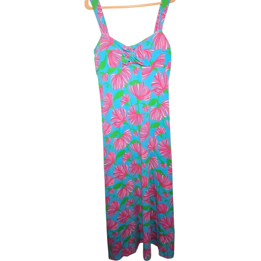 Lilly Pulitzer Maxi Dress Kissue Print Rare Size L